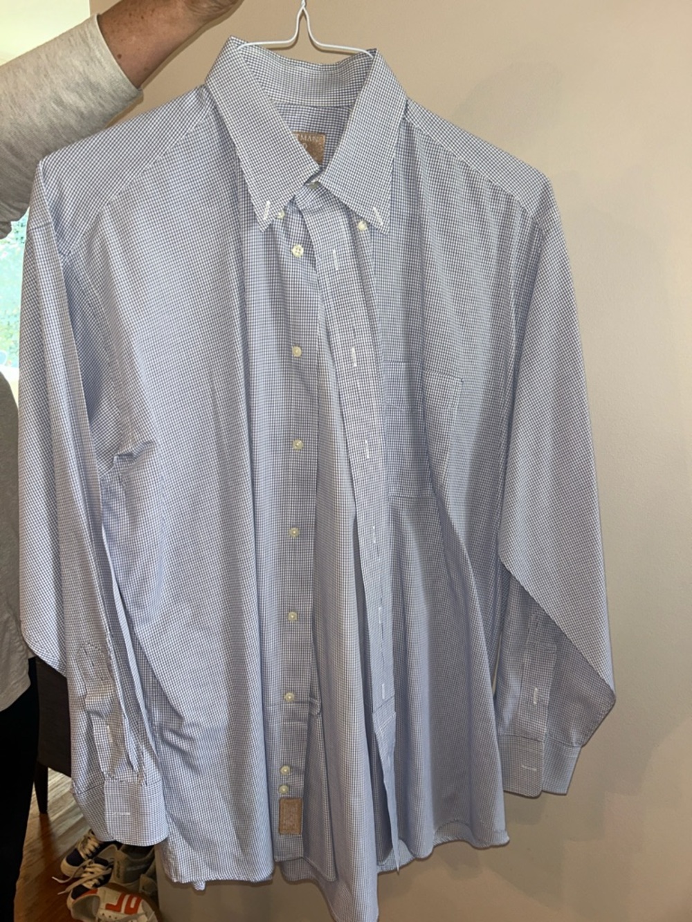 Gitman Brothers Light Blue Micro-Check Button-Down Dress Shirt